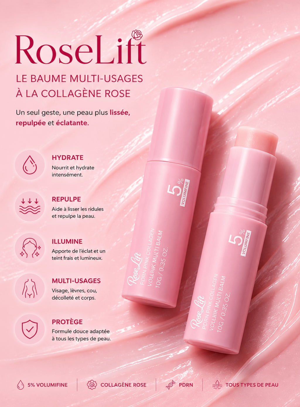 RoseLift™ – Baume Repulpant Collagène